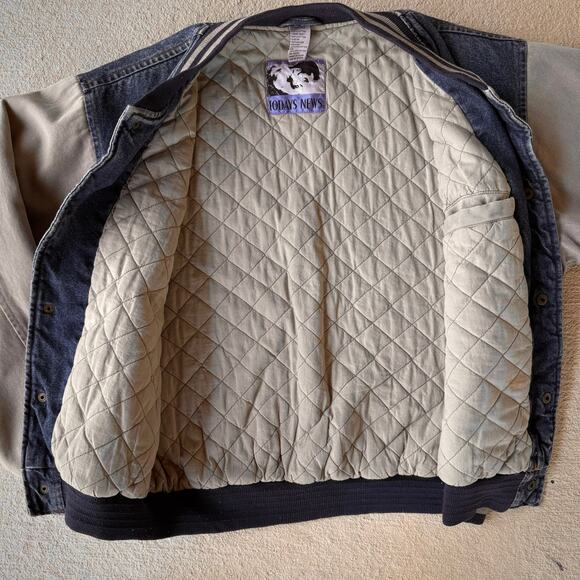 Vintage Late 90s Denim Bomber Jacket - Men's M - Picture 7 of 7